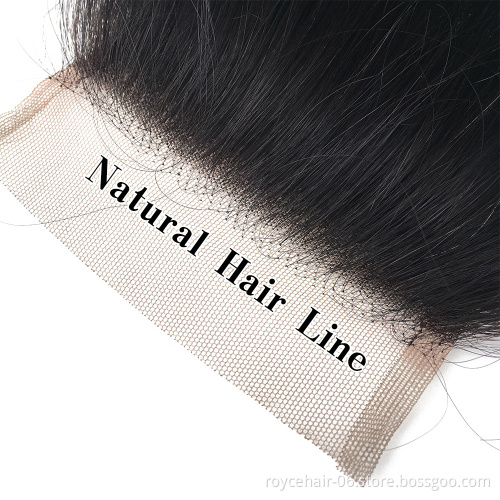 Hot Sale  Amanda Eliana Bleached Knots 100% Unprocessed Virgin Human Hair 4x4 Inch Natural Swiss Lace Closure Piece